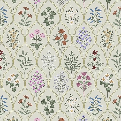 Dimoon Retro Farmhouse Flower Wallpaper Vinyl Environmentally Friendly Materials 17.3"x78.7"