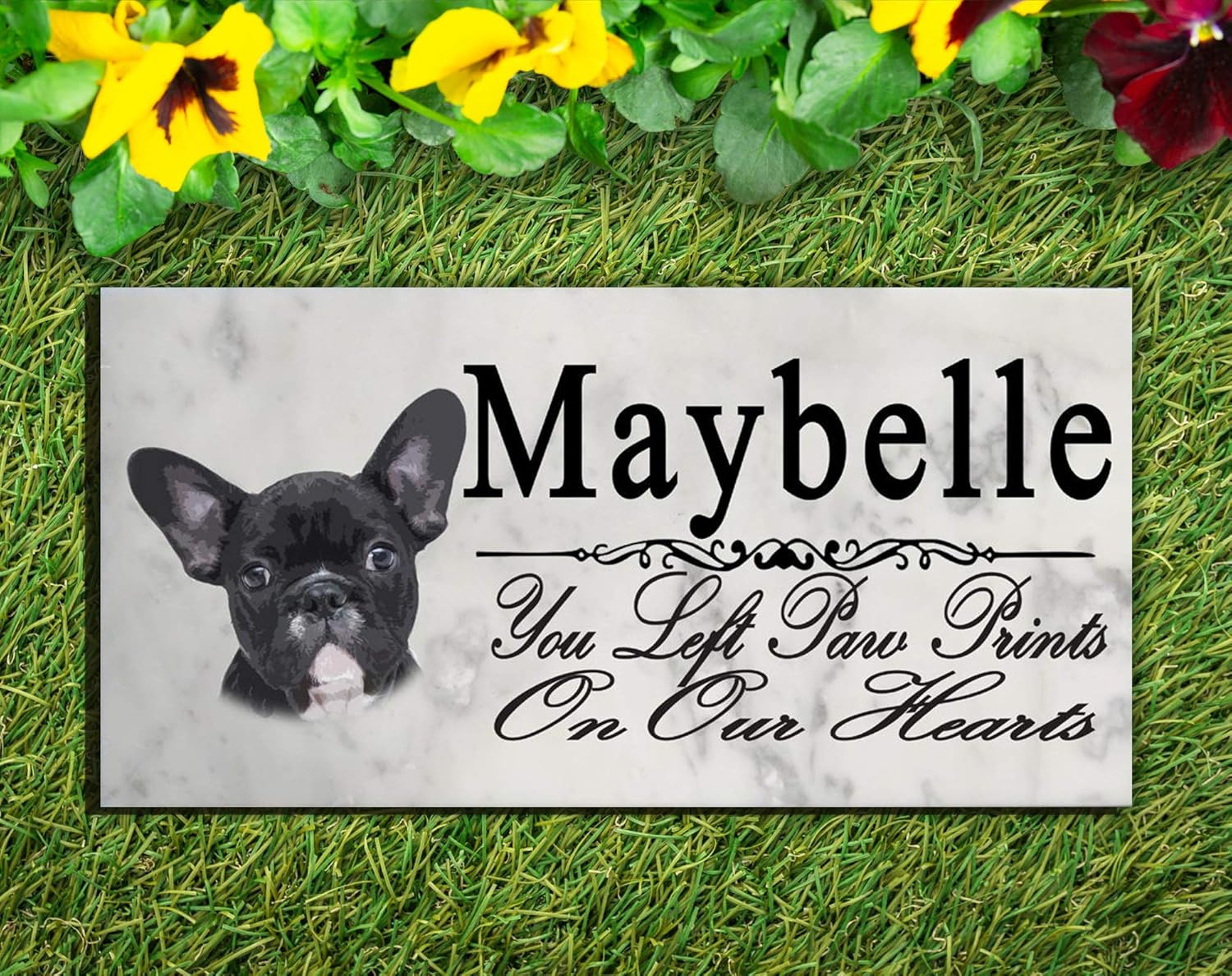 Broad Bay Black French Bulldog Dog Memorial Stone Personalized French Bulldog Sign Garden Marker Outdoor Grave Headstone Plaque