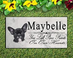 Broad Bay Black French Bulldog Dog Memorial Stone Personalized French Bulldog Sign Garden Marker Outdoor Grave Headstone Plaque