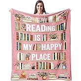 CUJUYO Book Lover Gifts for Women Girls Blanket 60"x50" - Librarian, Book Club, Bookish, Bookworm Gifts for Reading Lovers - Literary Gift Ideas for Birthday Christmas Graduation