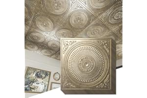 Art3d 12-Pack Drop Ceiling Tiles 2x2 FT, Decorative Easy Install PVC Ceiling Panels for Interior Kitchen Bathroom Basement, 2