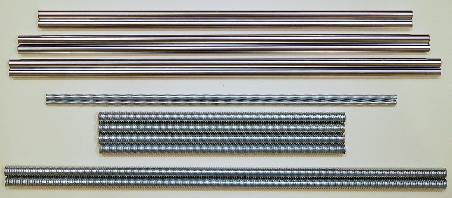 Amazon Com Heasen 3d Printer Parts Reprap Prusa I3 Rework Smooth Rods Threaded Rod Kit For 3d Printer Smooth Rod Screw Rod Kit Industrial Scientific