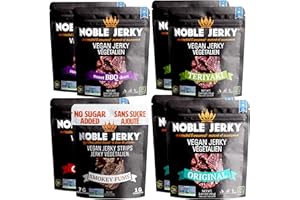 Noble Jerky Vegan Jerky Sampler Pack – Plant-Based High Protein Snack, Non-GMO Meatless Jerky Variety Pack, 8 Assorted Flavou