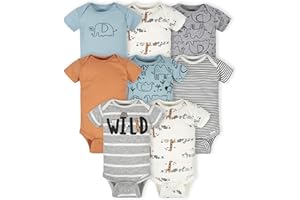Gerber unisex-baby 8-pack Short Sleeve Onesies Bodysuits