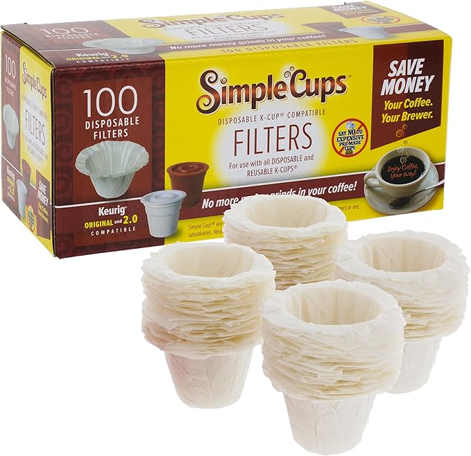 Disposable Filters for Use in Keurig Brewers Simple Cups 100