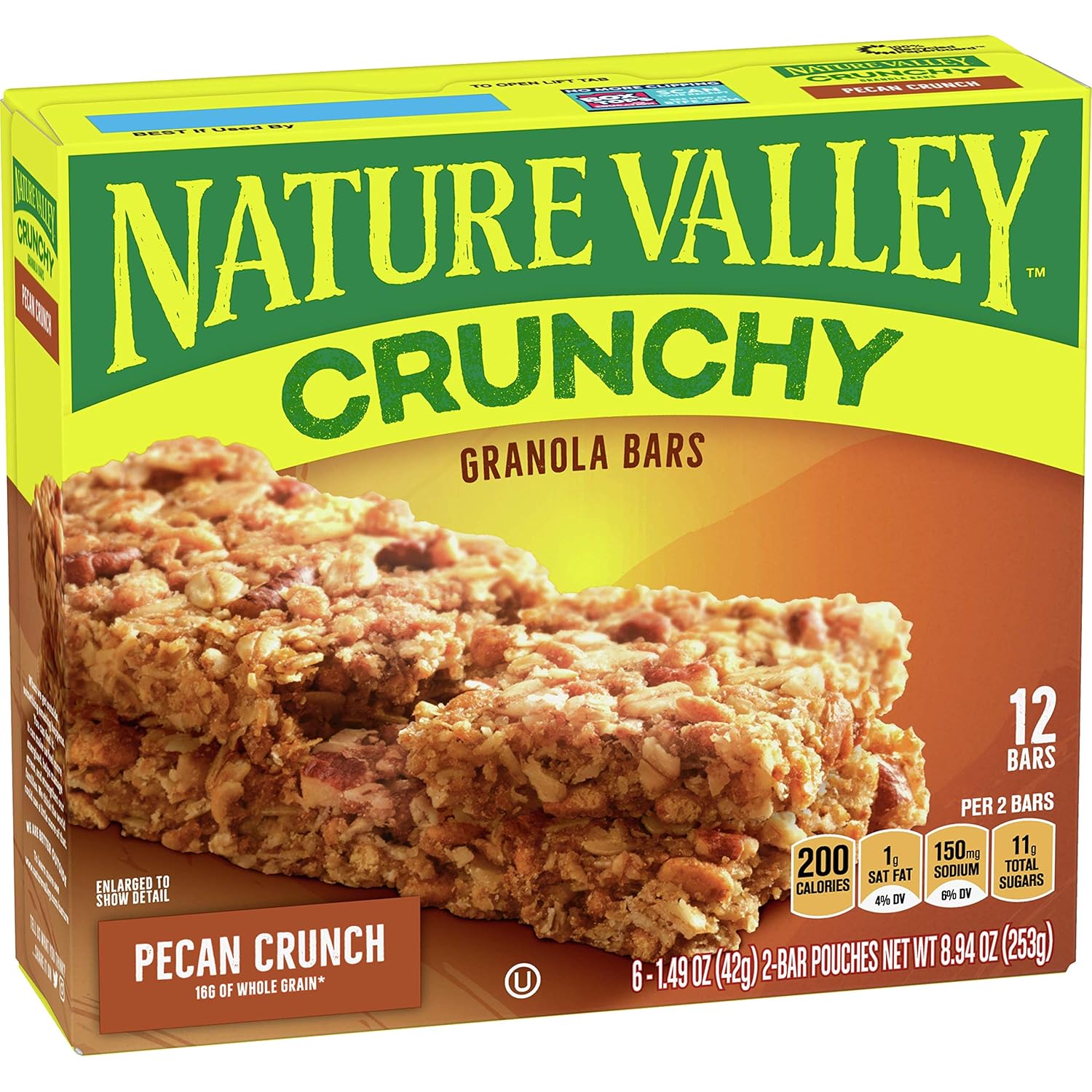 Nature Valley Granola Bars Pecan Crunch 8 94 Oz Pack Of 12 5 Individual Bars Per Box Amazon Com Grocery Gourmet Food