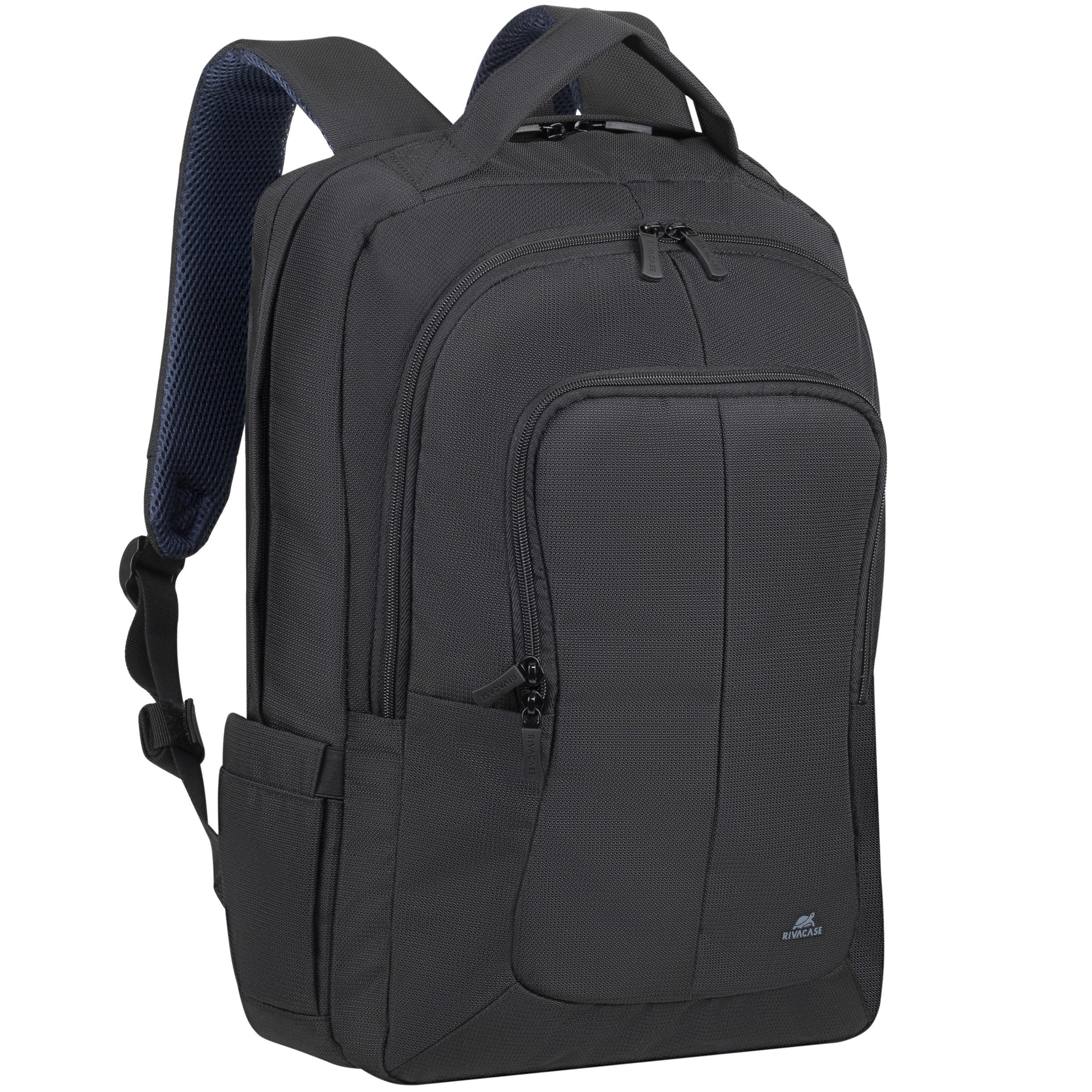 RIVACASE ECO 8460 17 Inch bulker Laptop Backpack with Luggage Strap - Travel Bag for College Work Travel - Student Shoulder Daypack, Black