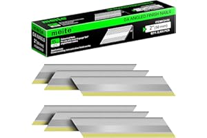 meite 15 Gauge Angled Finish Nails 2 Inch 34 Degree Nails for Pneumatic Electric Finish Nailer Gun, Galvanized No-Rust Finishing Nail for Cabinet Crown Baseboard Door Trim, DA Series 2,400 PCS