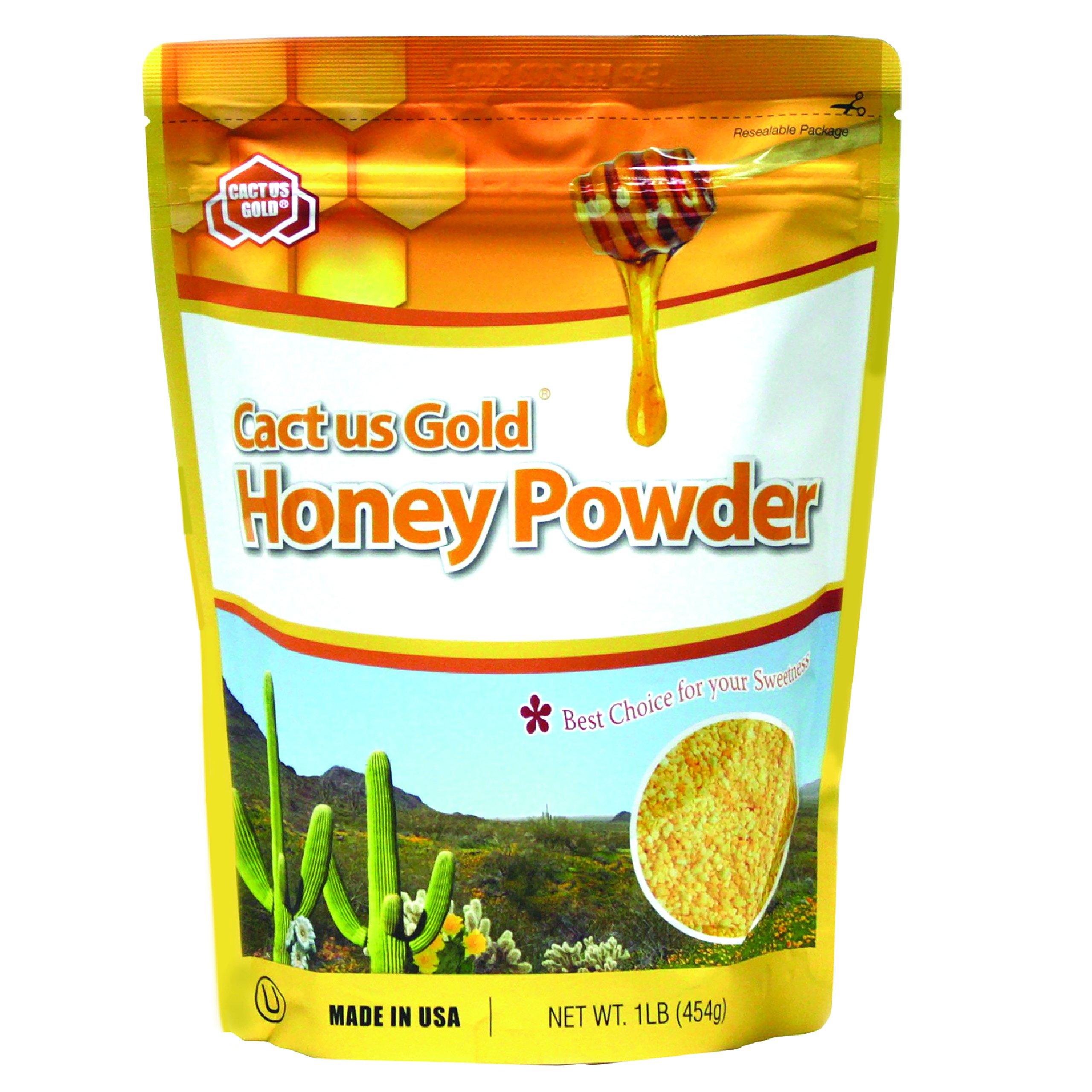 Hibee Golden Cactus Honey Powder Organic, 16 Ounce Unit