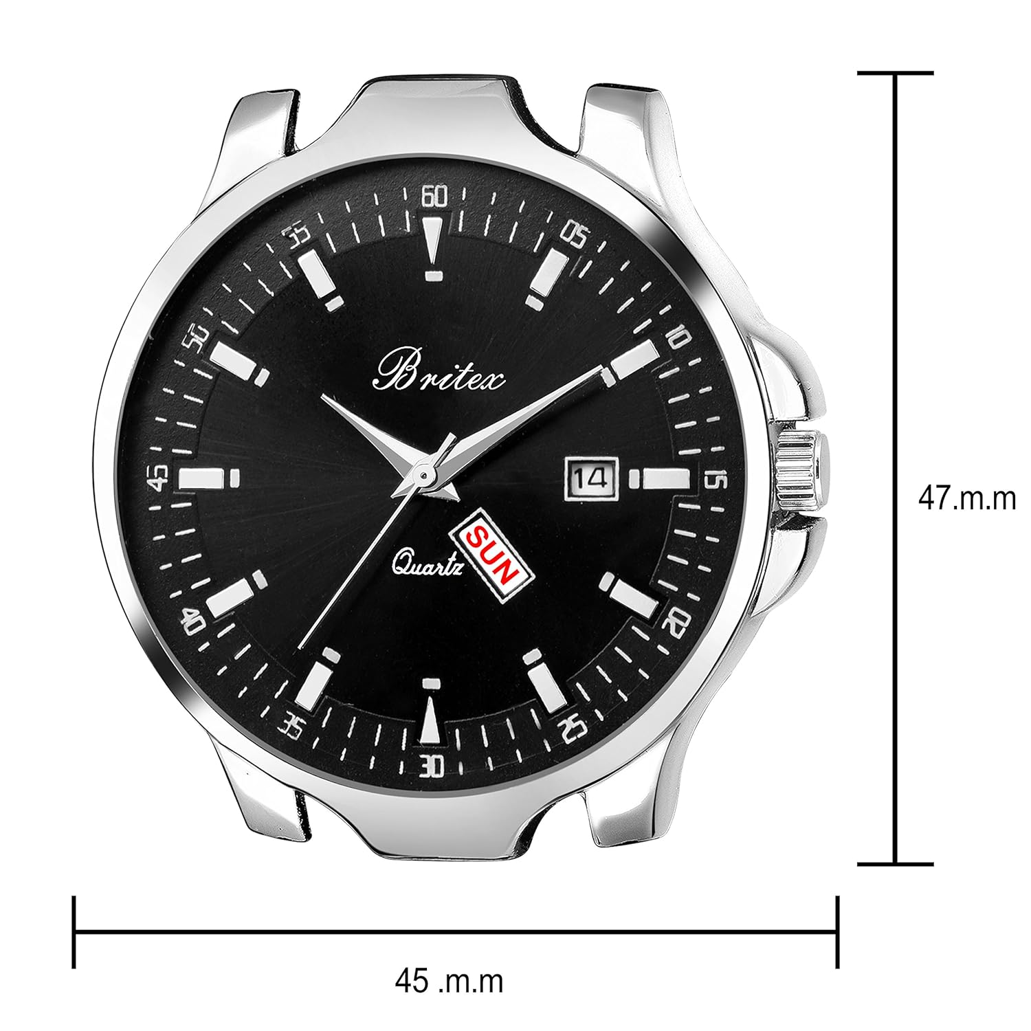 britex day and date functioning display analog watch for men/boys - (bt7051)