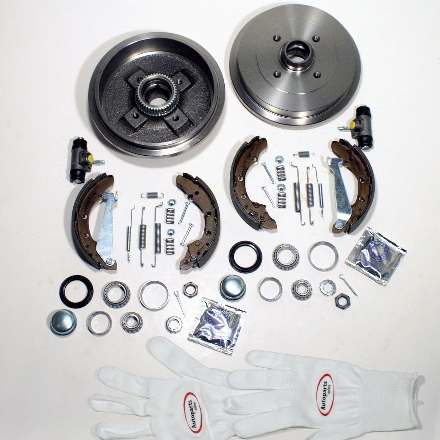 OPEL CORSA C Bremstrommel Set + BOSCH Bremsbacken Radlager ABS