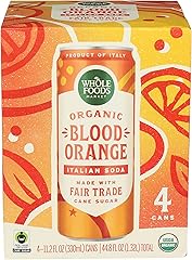 Whole Foods Market, 4 Pack Organic Italian Soda, Blood Orange, 11.2 Fluid Ounce