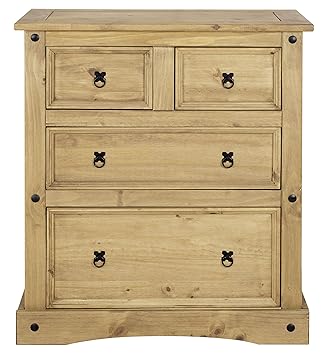 Mews Corona 2 2 Drawer Chest Distressed Waxed Pine 82 X 40 X