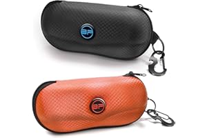BLUPOND Semi Hard EVA Glasses Case with Hanging Hook 5 IN 1 Set for Sports Sunglasses