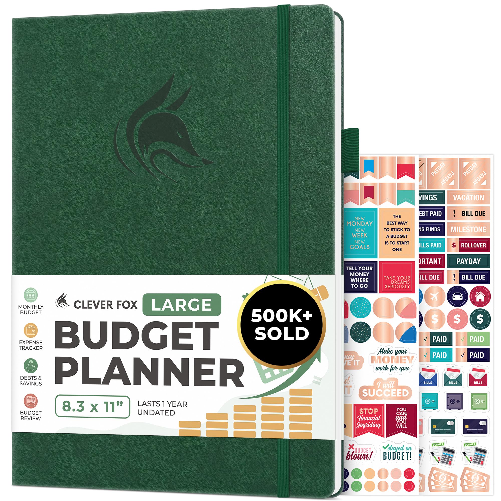 Clever Fox Budget Planner - Expense Tracker Notebook. Monthly Budgeting Organizer, Finance Logbook & Accounts Book, Bill Tracker, A4 (Dark Green)