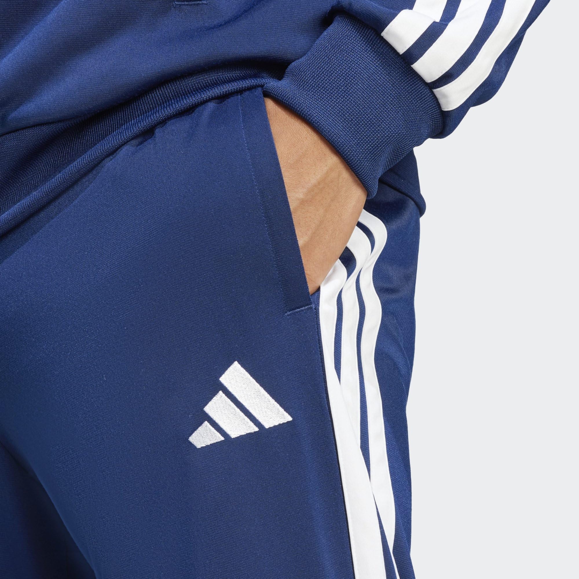 adidas Herren SPORTSWEAR BASIC 3 STRIPES TRICOT TRACKSUIT, Dark Blue, S 8