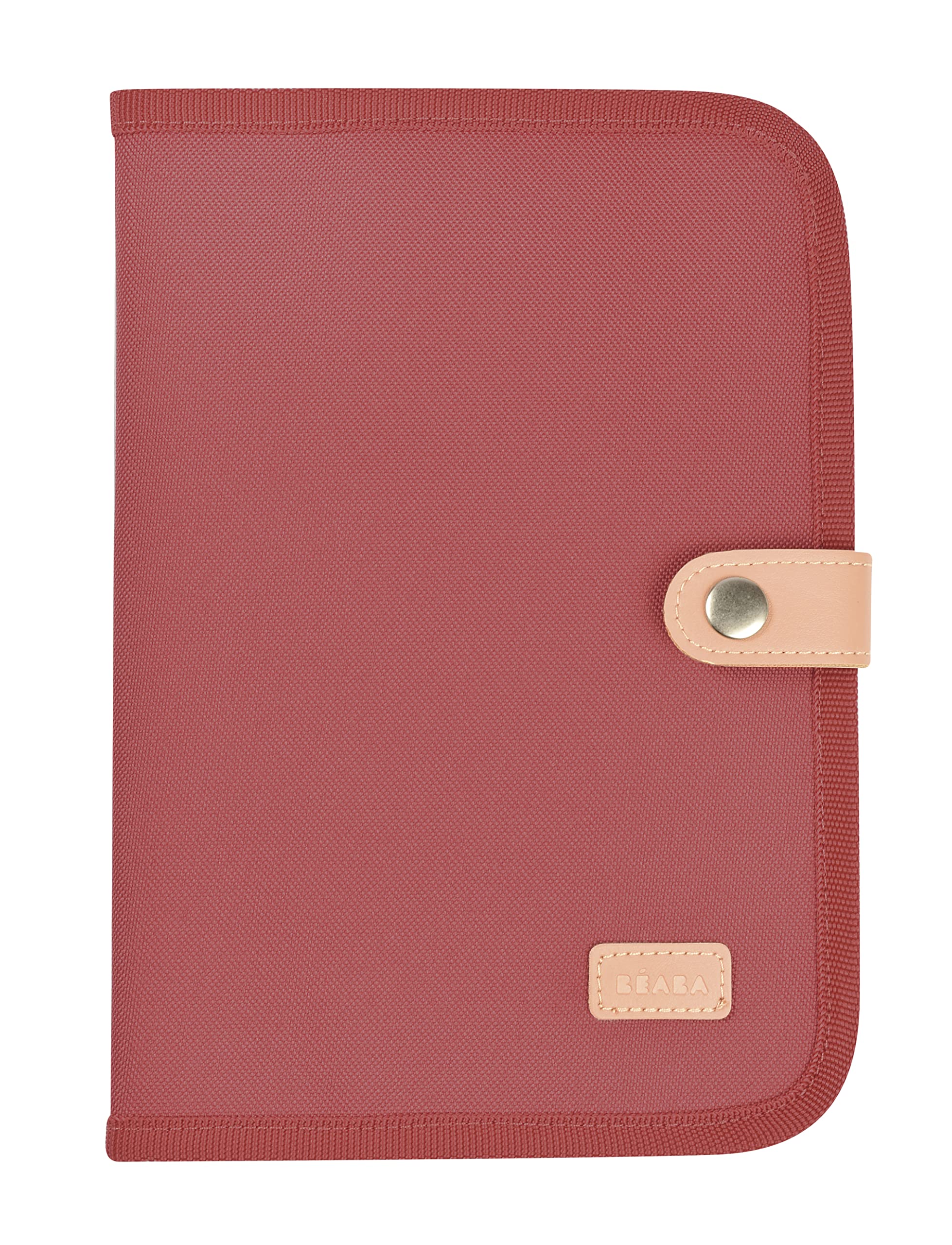 Béaba Health Book Cover, Geneva, 2 Inside Pockets, Press Stud, Waterproof Fabric, Terracotta — image 1