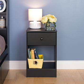 Amazon Com Prepac Astrid Tall 1 Drawer Nighstand Black Furniture Decor