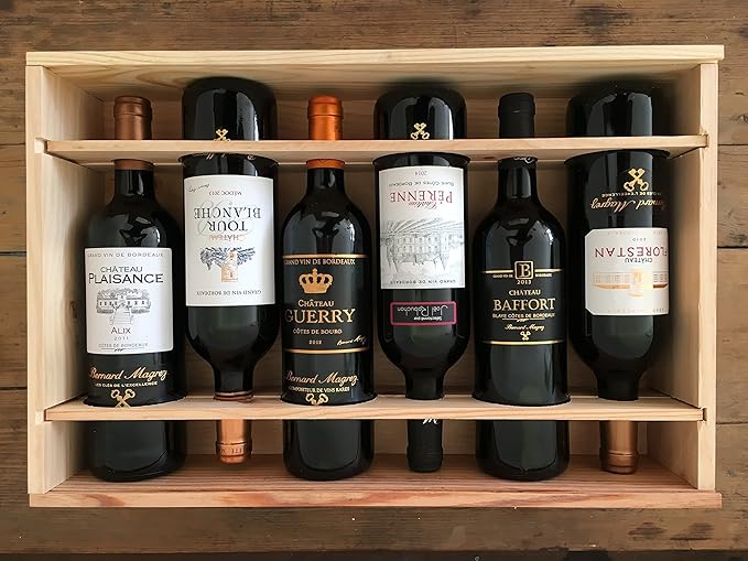 Vins de Bordeaux French Wooden Wine Box Gift, Luxury Hamper, Christmas