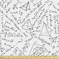 Lunarable Geometric Fabric by The Yard, Mixed Math