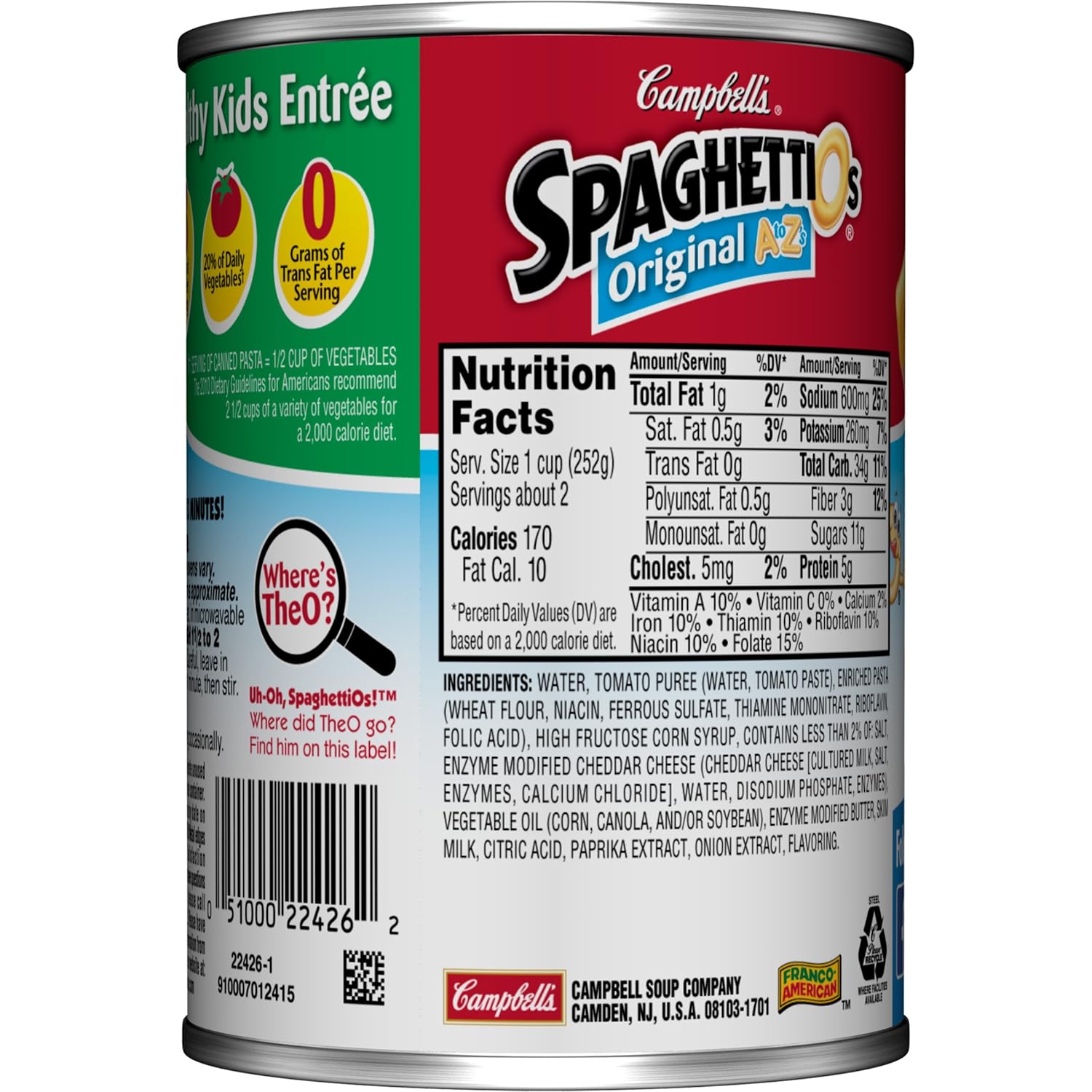 30 Spaghettios With Meatballs Nutrition Label Labels Database