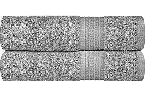 Ashley Mills Bath Sheet Set of 2 - Super Soft Cotton Bath Sheet | Quick Dry Extra Large Bathroom Towels | Oversized Bath Sheet 500 GSM 35 x 70 in Gray