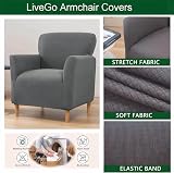 LiveGo Stretch Banquet Armchair Slipcover Dark Gray view 2
