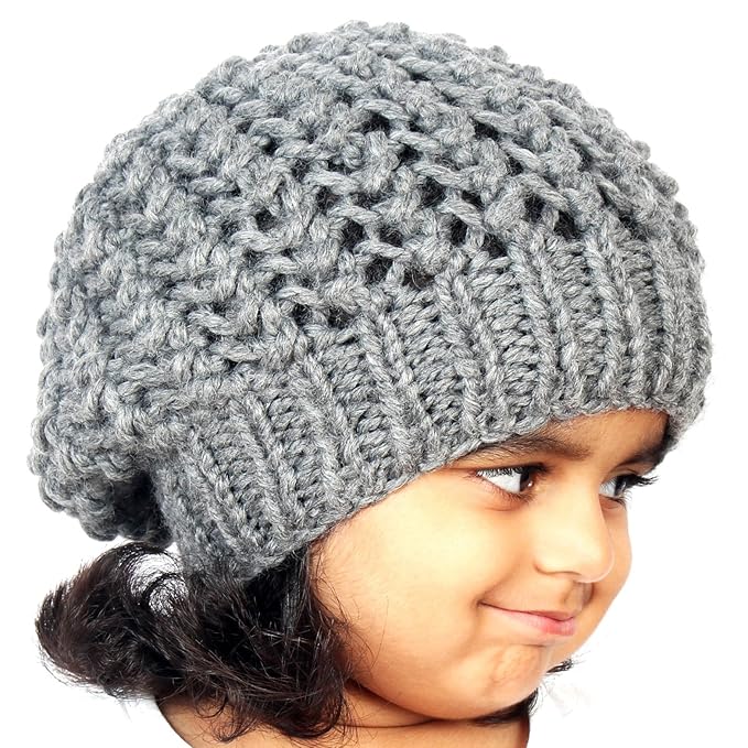 Magic Needles Winter Woolen Cap Handmade Girls Netted Magic Needles Winter Woolen Cap Handmade Girls Netted