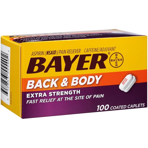 EXTRA STRENGTH BAYER ASPIRIN, 500MG COATED TABLETS, RUSHES RELIEF TO THE SITE OF TOUGH PAIN, PAIN RELIEVER/FEVER REDUCER, 100CT