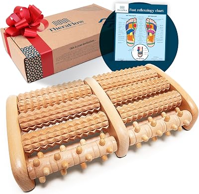 TheraFlow Wooden Foot Massager Roller for Plantar Fasciitis Relief