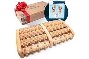 TheraFlow Wooden Foot Massager Roller - Acupressure Foot Roller for Plantar Fasciitis Relief & Circulation, Feet Massager, Re