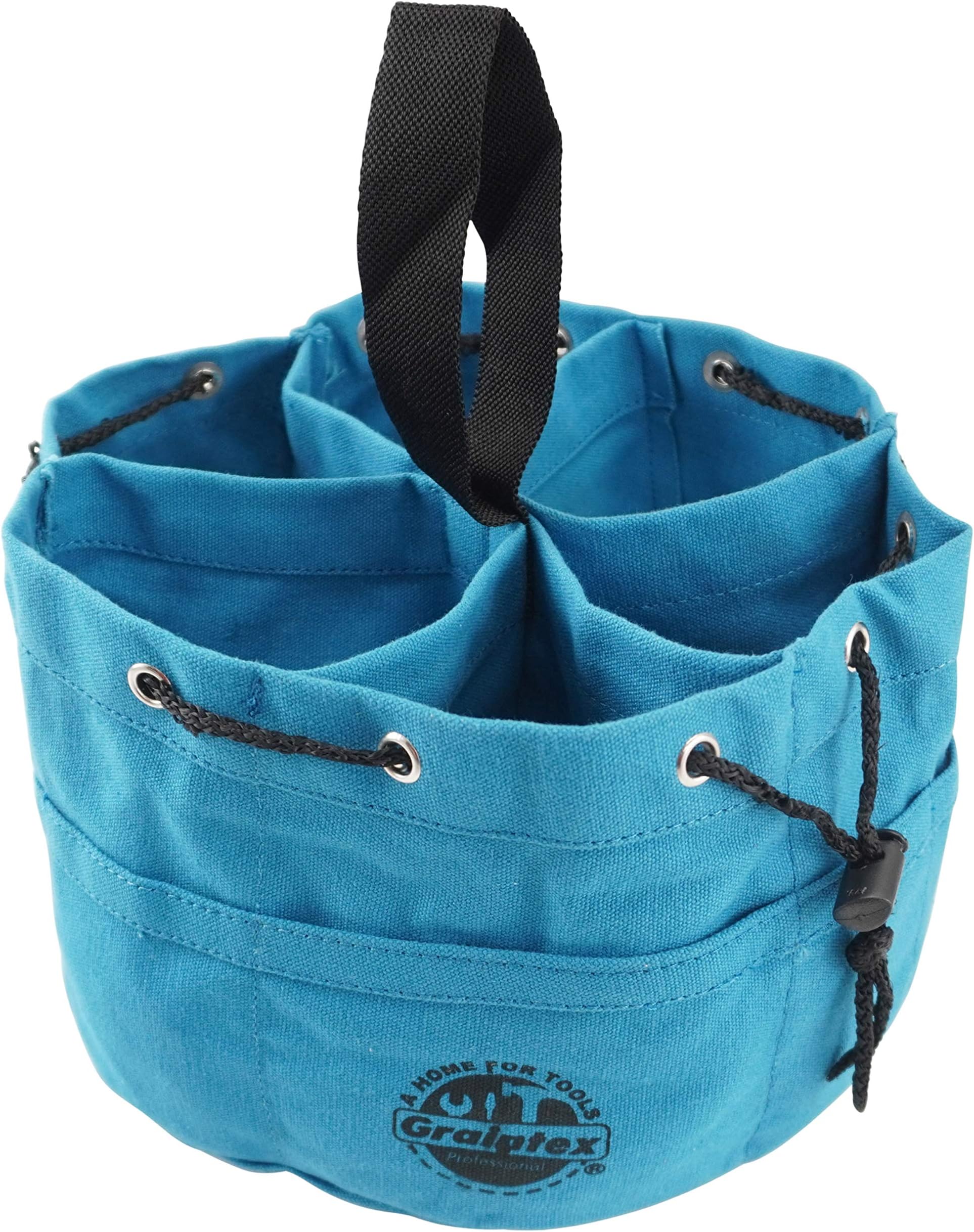 Graintex 18 Pockets Grab Bag Rip-Stop Canvas Drawstring Closure, Small Part Organizer Pouch, Small Tools, Screws, Parts, Parachute Tool Bag for Efficient Storage