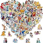 100PCS Cartoon Disney Stickers Kids Stickers Pack Cute Cartoon Disney Characters Deals for Kids Teens Waterproof Vinyl Water Bottles Laptop Princess Sticker for Party Décor School Reword for Kid Girl