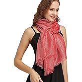 PANTONIGHT Women's Sparkling Metallic Evening Shawl Lightweight Wedding Shawl Extra Large Dressy Shawls and Wraps for Party