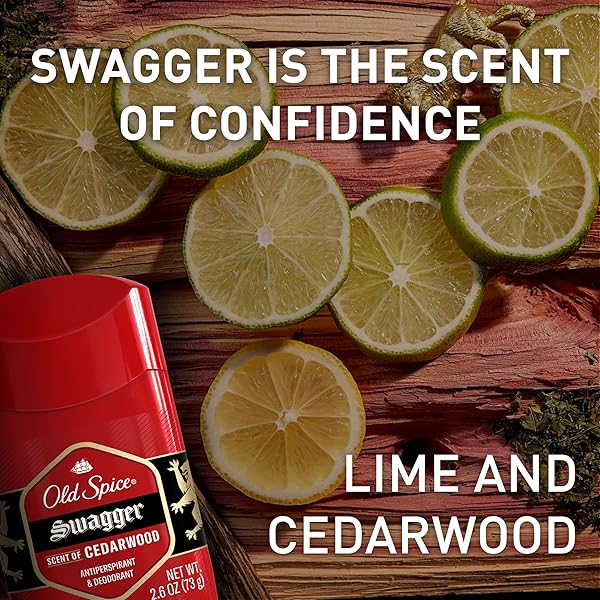 OLD SPICE ANTIPERSPIRANT DEODORANT FOR MEN, 24/7 SWEAT & ODOR PROTECTION, 24/7 LASTING FRESHNESS, INVISIBLE SOLID, SWAGGER WITH CEDARWOOD SCENT, 2.6 OZ (PACK OF 2)