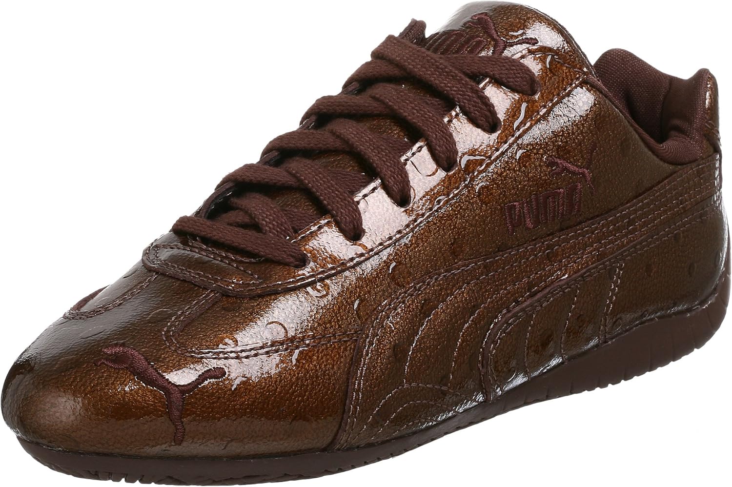 PUMA Women's Speed Cat Gloss Sneaker, Black Coffee, 5.5 M