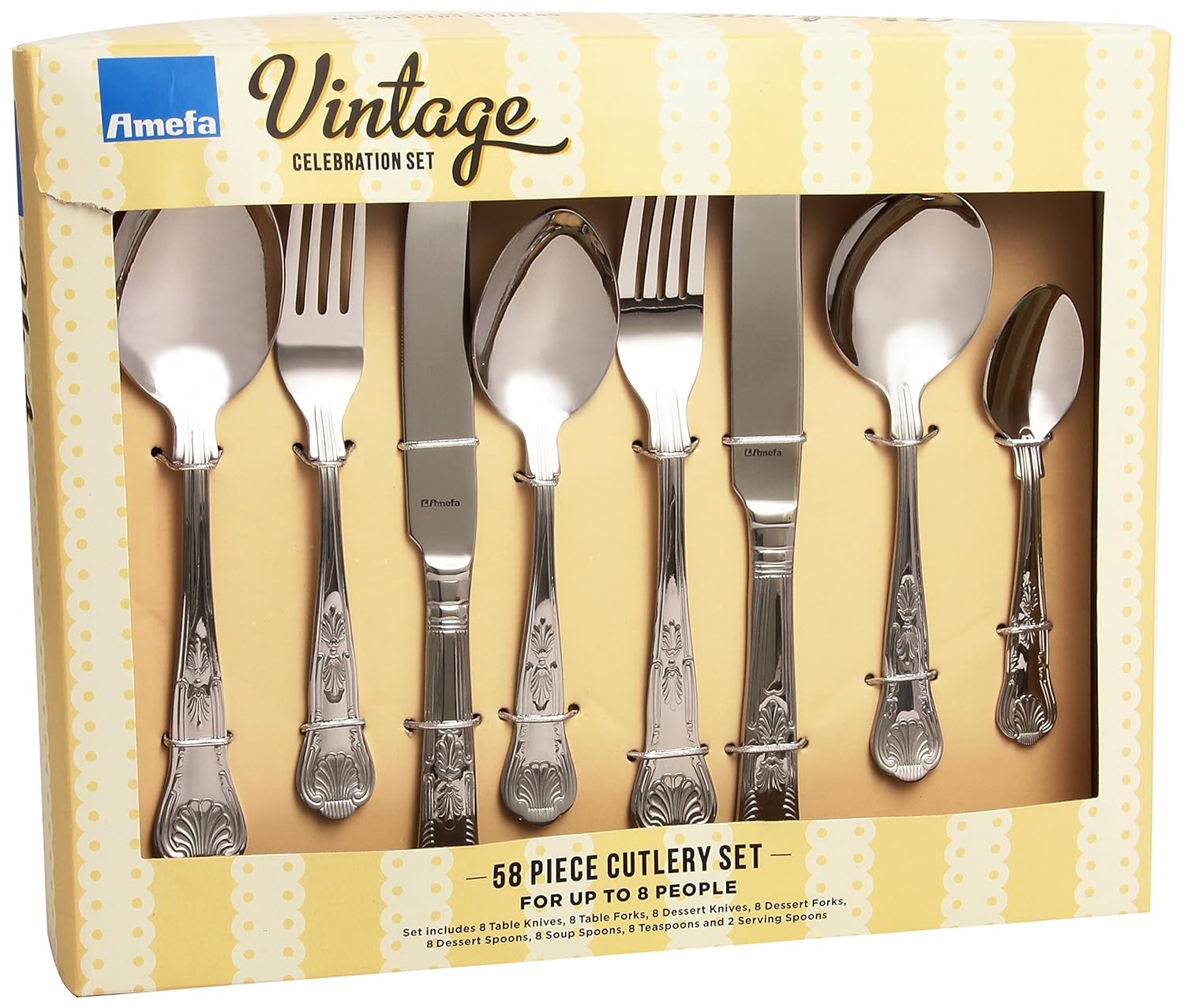 Amefa Vintage Kings Cutlery Set Stainless Steel 58 Piece Amazon.fr
