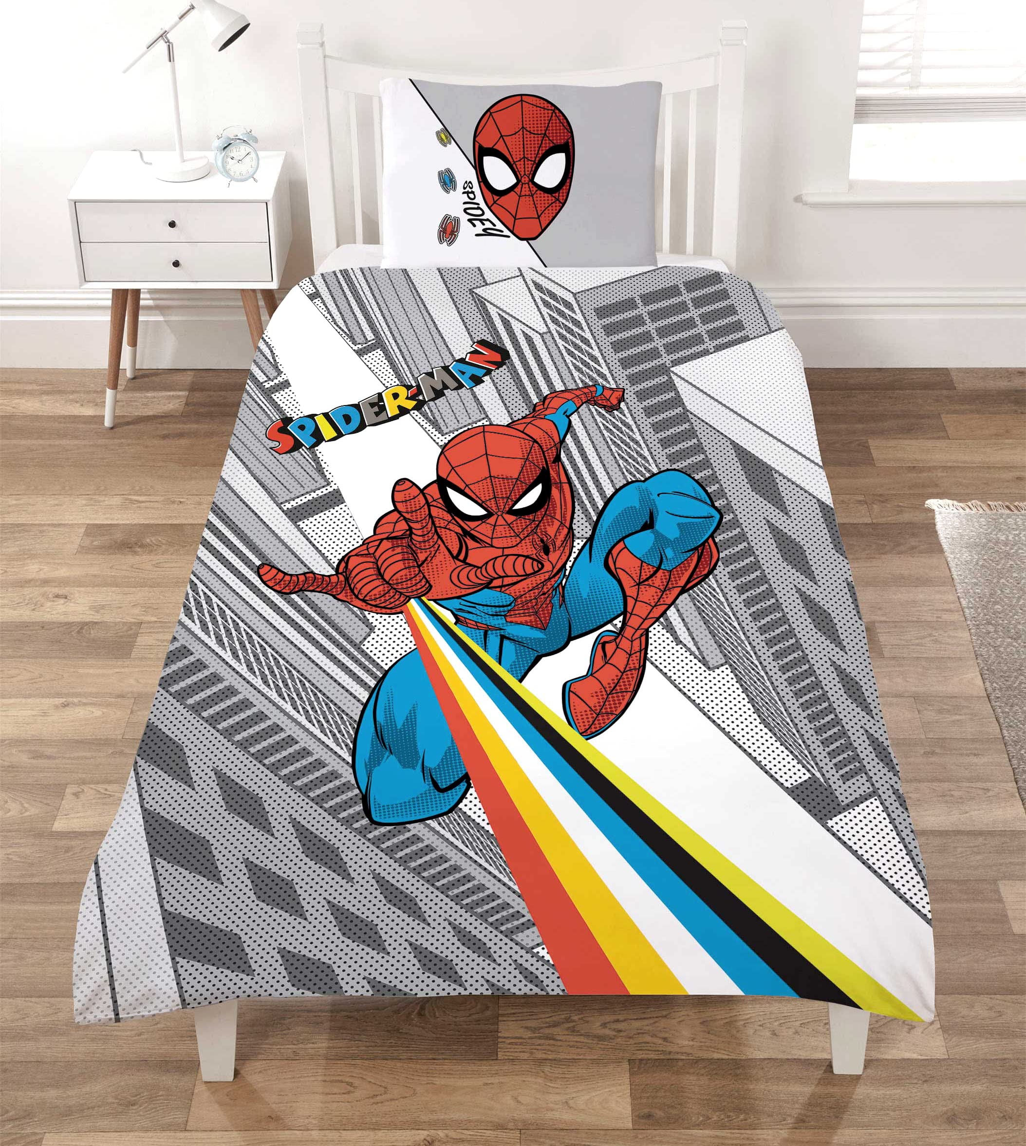 Marvel Spiderman Official Disney Single Duvet Cover Set - 100% Cotton