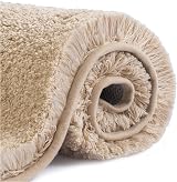 Non Slip Bath Mat 40x60cm Beige Thick Microfiber Absorbent