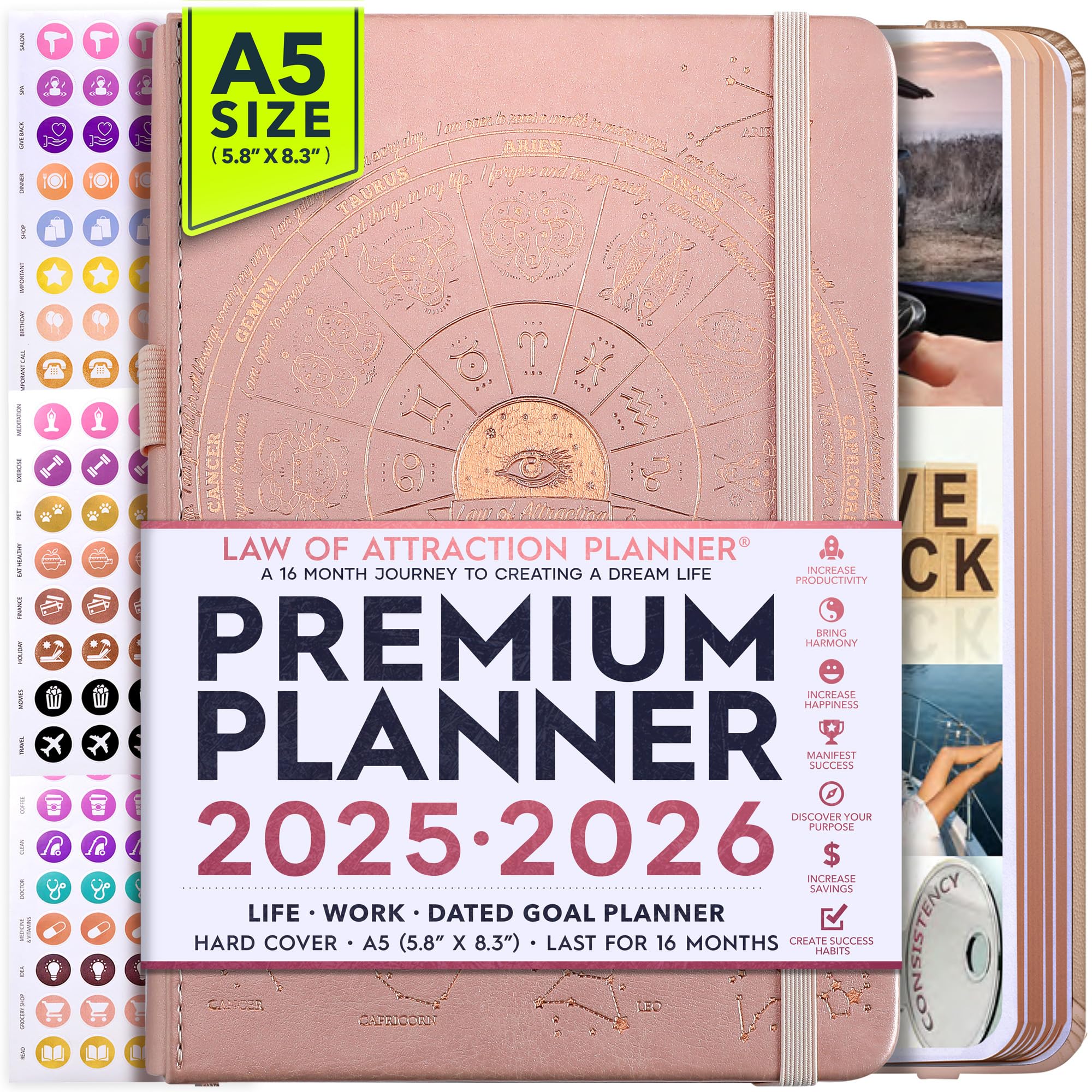 2025-2026 Planner Weekly and Monthly | 16-Month Life Planner to Increase Focus & Productivity | Reduce Overwhelm & Achieve Your Biggest Goals | Include Gift Box & Stickers | Sep 2025-Dec 2026