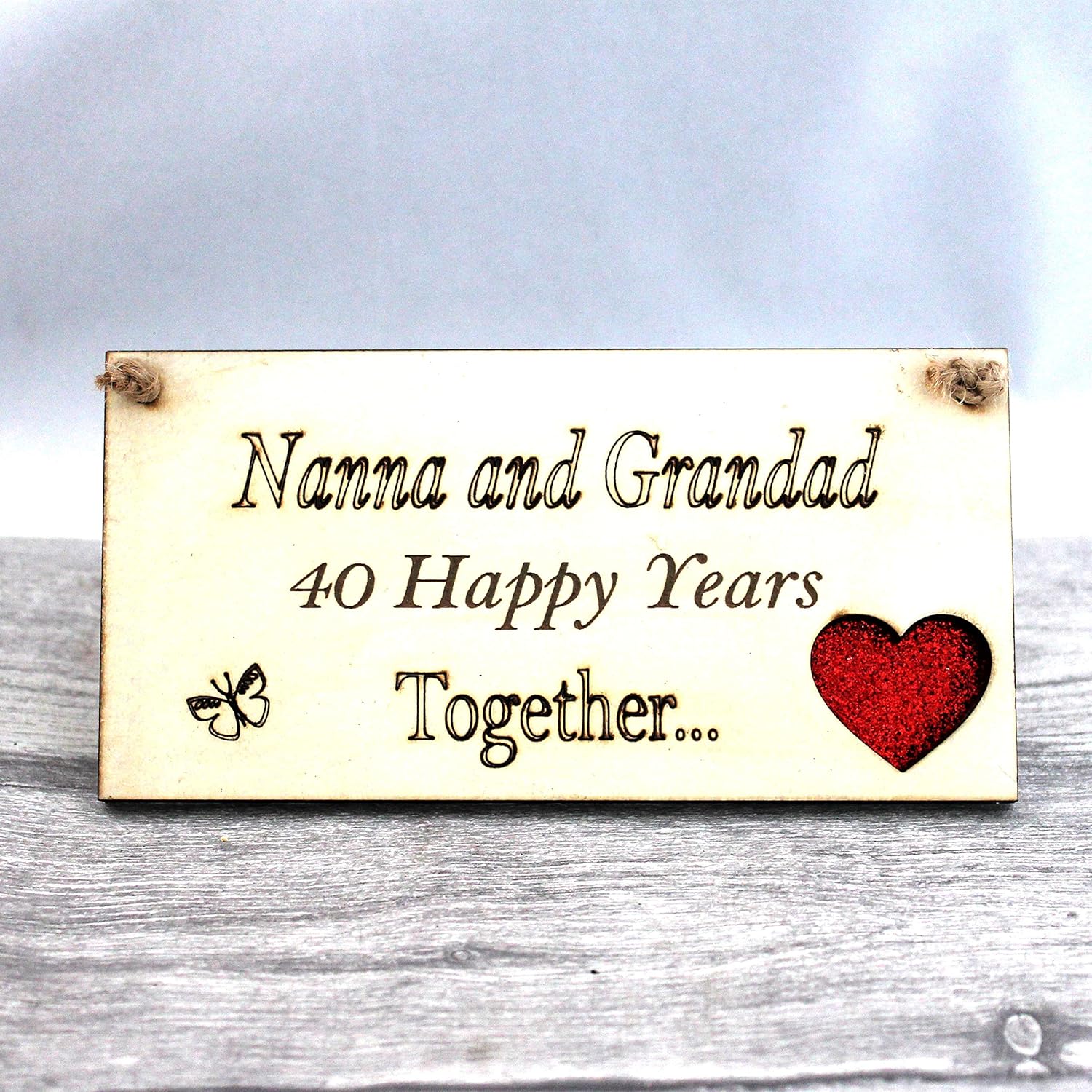 Nanna and Grandad Grandparents Anniversary Gift Plaque Gift 40 Years