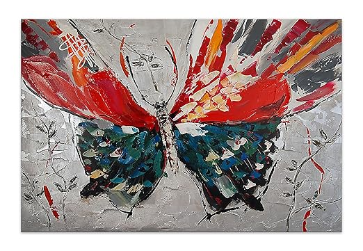 title=Arte dal Mondo AS354X1 Farfalla Dipinto, Telaio Estetico, Multicolore