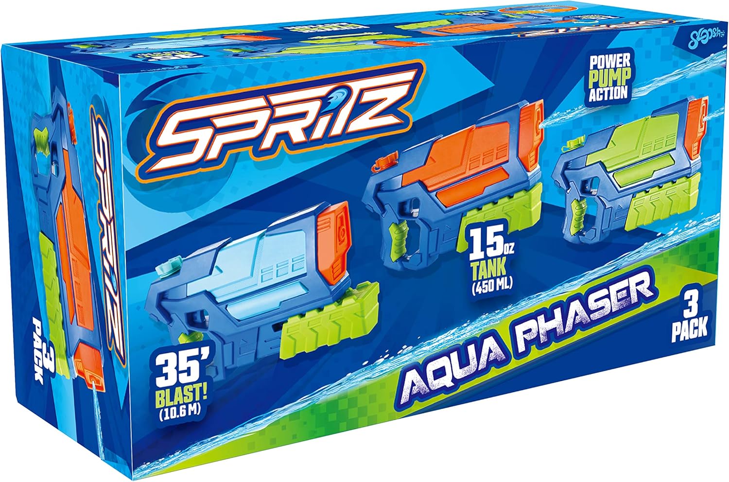 JOYIN 3 in 1 Aqua Phaser High Capacity Water Gun Super Water Soaker Blaster Squirt Toy Swimming Pool Beach Sand Water Fighting Toy: Toys & Games