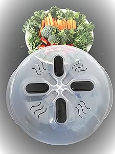 Microwave Cover, Magnetic Microwave Splatter Cover to Prevent Food Splatter & Keep Your Oven Clean & Tidy, BPA Free Food Grade Microwave Oven Lid with Steam Vents, 11.2 X 3.5 Inches