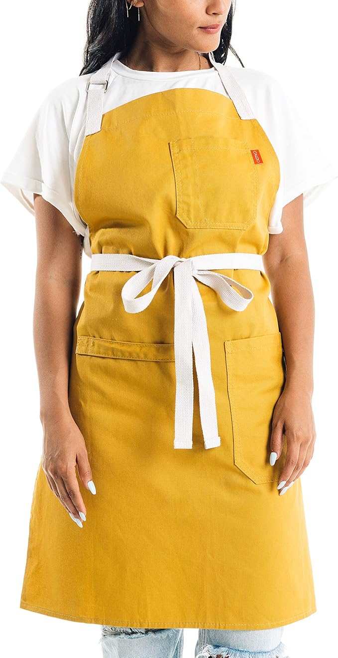Caldo Cotton Kitchen Apron Mens Womens Professional Chef Bib Apron