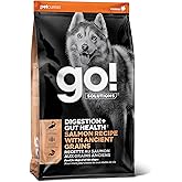 Go! Solutions Digestion + Gut Health Salmon Dry Dog Food, Premium Chicken-Free Kibble for Gastrointestinal & Digestive Wellness, Supports Sensitive Stomachs, for Puppies, Adults & Seniors, 3.5 lb Bag