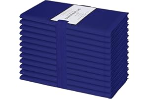 Cotton Clinic Cloth Dinner Napkins - Perfect Everyday Use Table Napkins - Soft Durable Washable - Ideal for Party Wedding Christmas Easter - Set of 12-20x20 inches Navy Blue Napkins