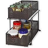 Simple Houseware 2 Tier Sliding Cabinet Basket Organizer Drawer, Bronze