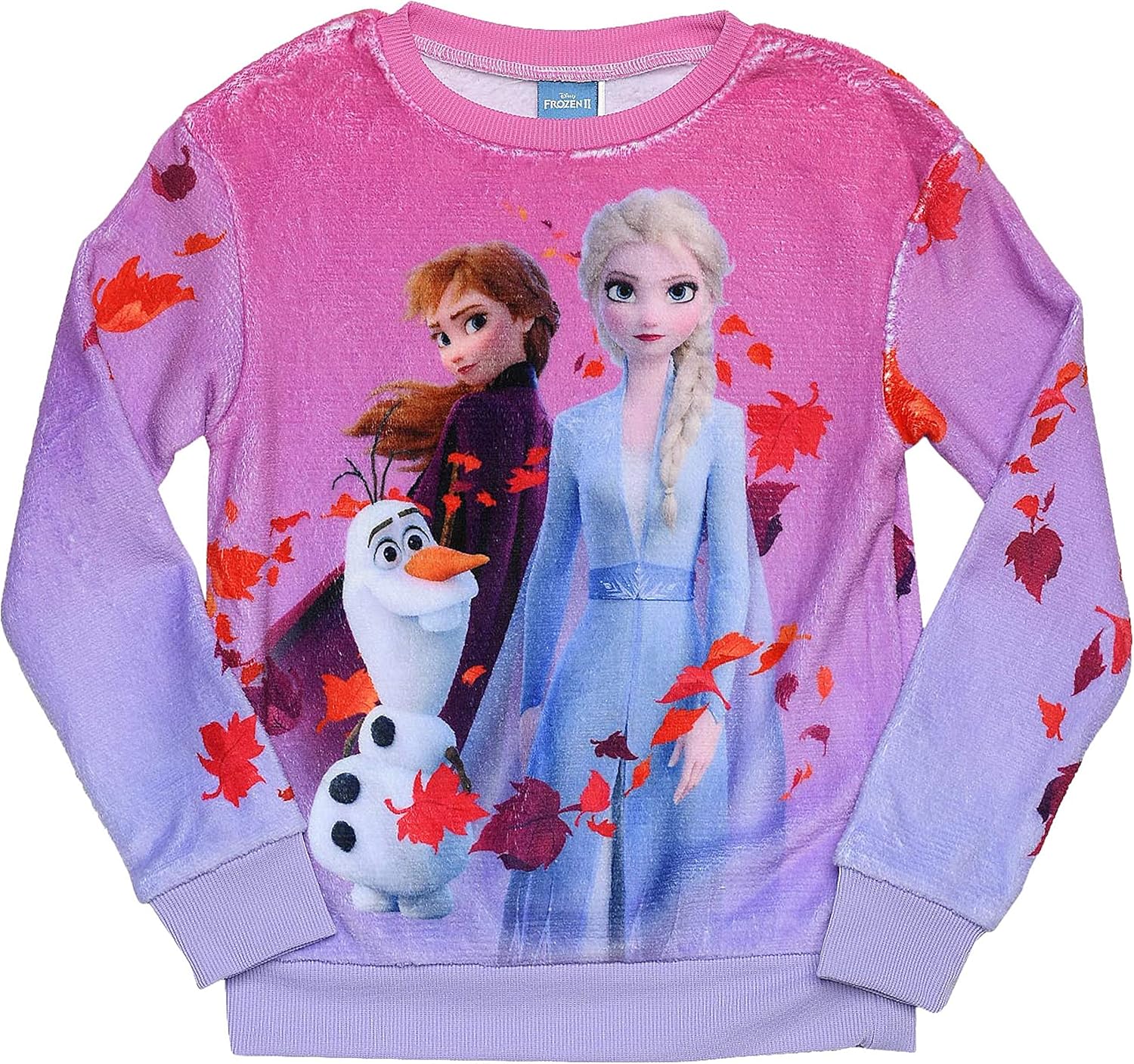Disney Frozen II Girl's Long Sleeve Woobie Shirt Sweatshirt: Clothing