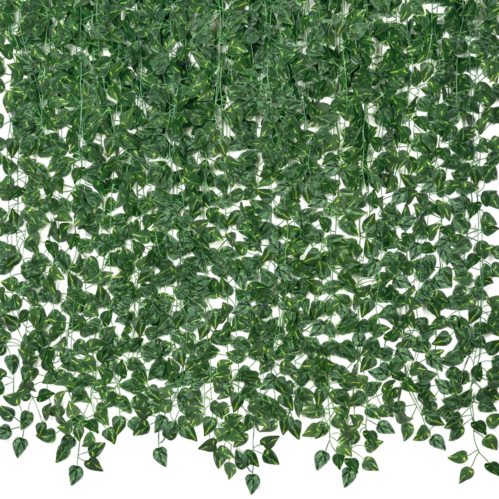 CQURE 20Pcs 140FT Fake Ivy Garland Artificial Vines for Room Decor,Artificial Ivy Greenery Garland UV Resistant Leaves Fake Plants Hanging Vine for Bedroom Aesthetic Wedding Garden Wall Decor